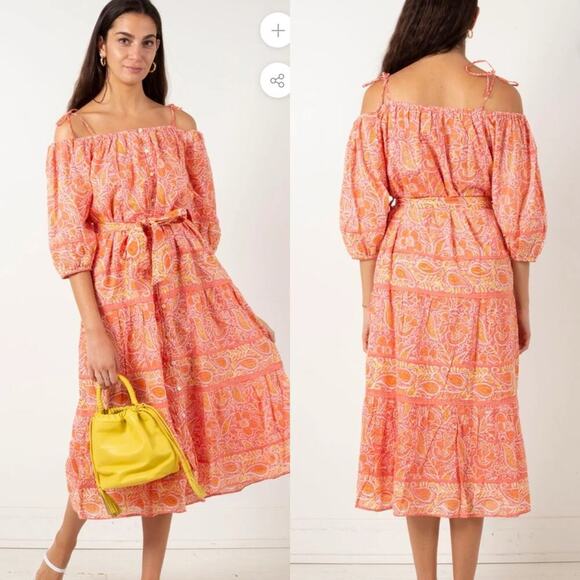 Cleobella The Violet Midi Dress in Blossom Block Sz Small - Picture 1 of 10
